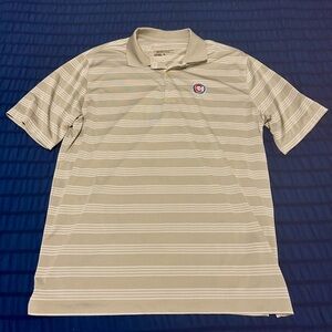 Men's Gray Striped Chicago Cubs Nike Golf Polo